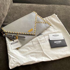 Moschino Studded envelope clutch , like new!!